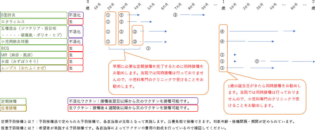 予防接種のスケジュールイメージ図2